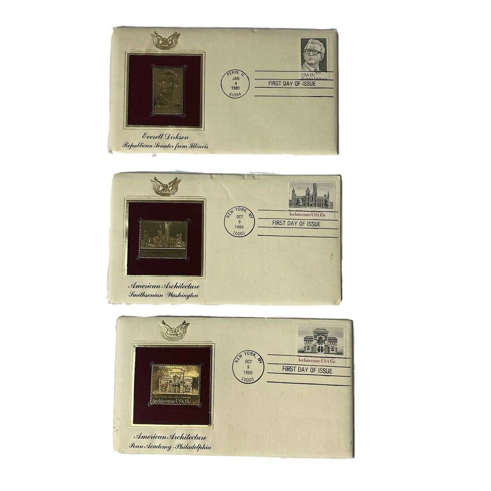 ODZ & ENDZ G/VG* Lot Of 3 COMMEMORATIVE 22k Gold FDC 1857 1980 Please See Photos